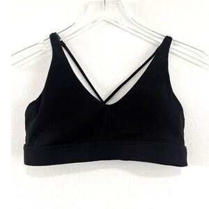 Black V-Neck Bralette with Double Straps